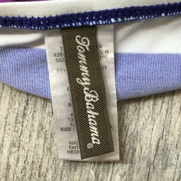 Tommy Bahama Blue Pink Stripe Halter Tankini S Rare - Picture 7 of 12